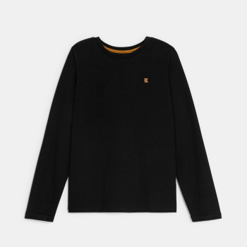 تيشيرت موحد بأكمام طويلة، باللون الأسود للأطفال الصغار.